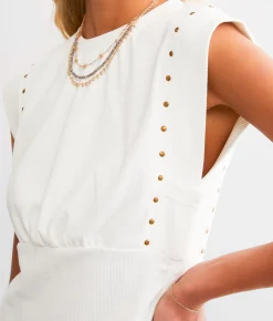 Gilded Intent Ruched Tank Top Bronze Green Clearance