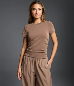 Buckle Black Ruched Top Deep Taupe Online