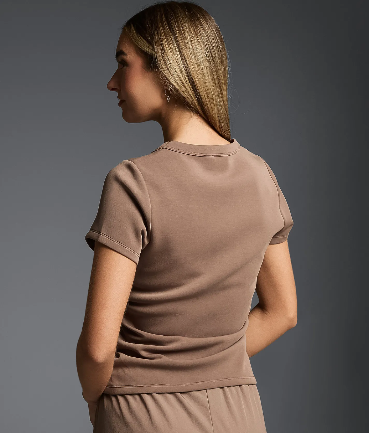 Buckle Black Ruched Top Deep Taupe Online