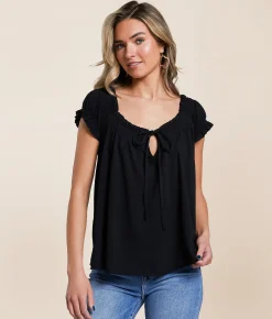 Hyfve Ruffle Top Black