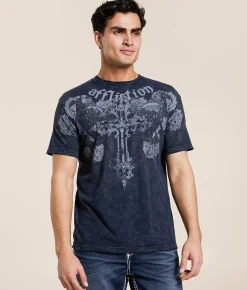 Graphic T-Shirts | Affliction Rumination T-Shirt Black Lava Wash
