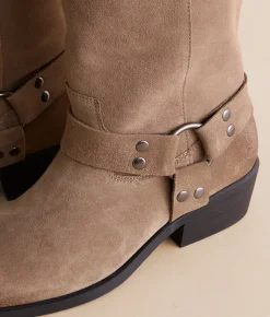 Steve Madden Ruskin Leather Boot Taupe Clearance