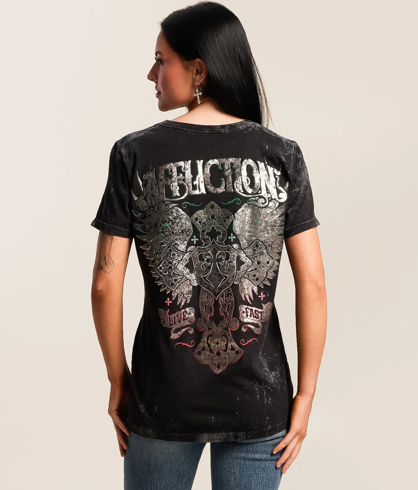 Affliction Rusted Gates T-Shirt Black Lava Wash Sale