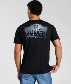 Maven Co-op Rustic Badge T-Shirt Black Outlet