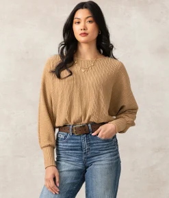 Tops | Buckle Black Ryder Ribbed Top Natural