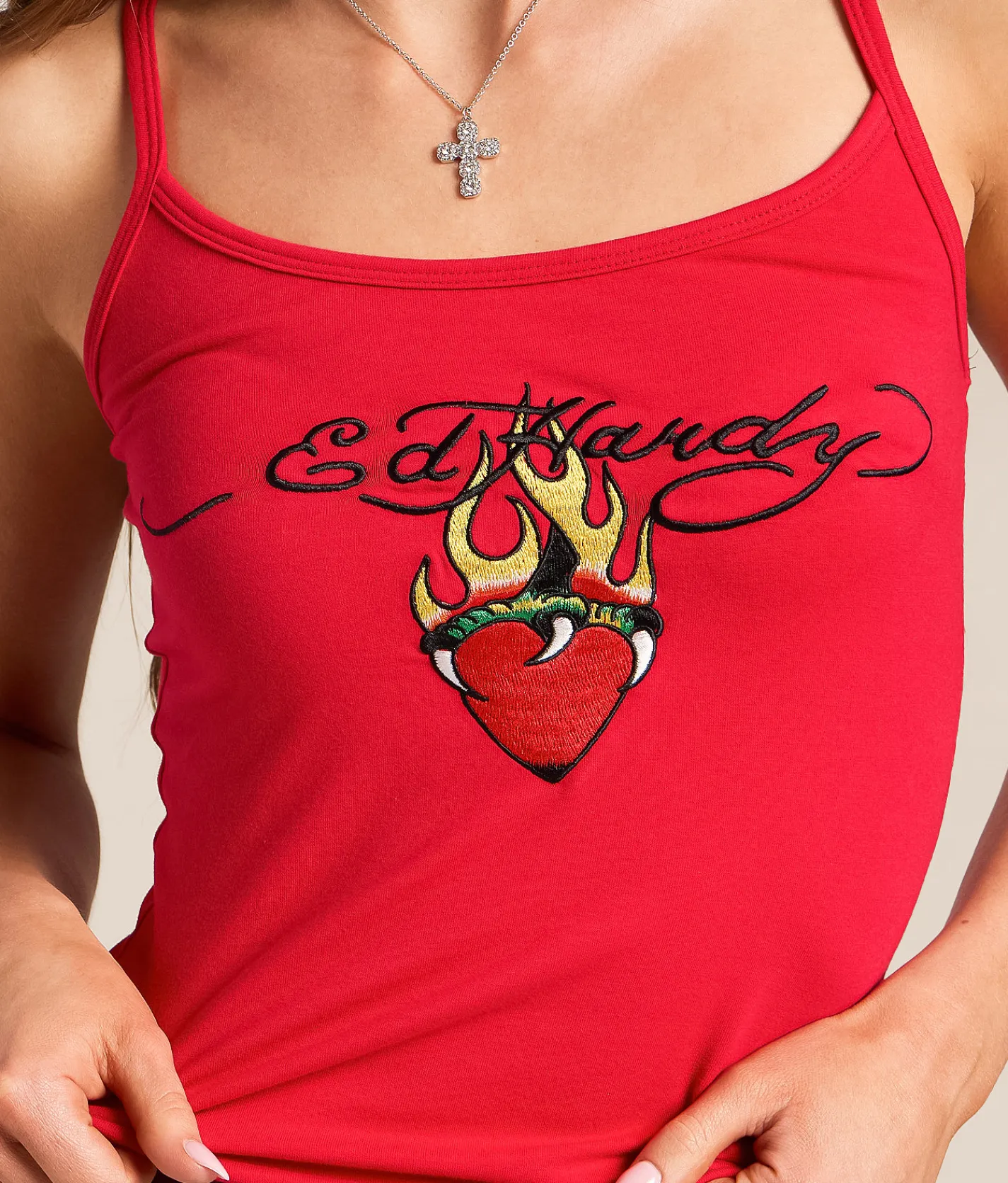 Tops | Ed Hardy Sacred Heart Tank Top Cherry