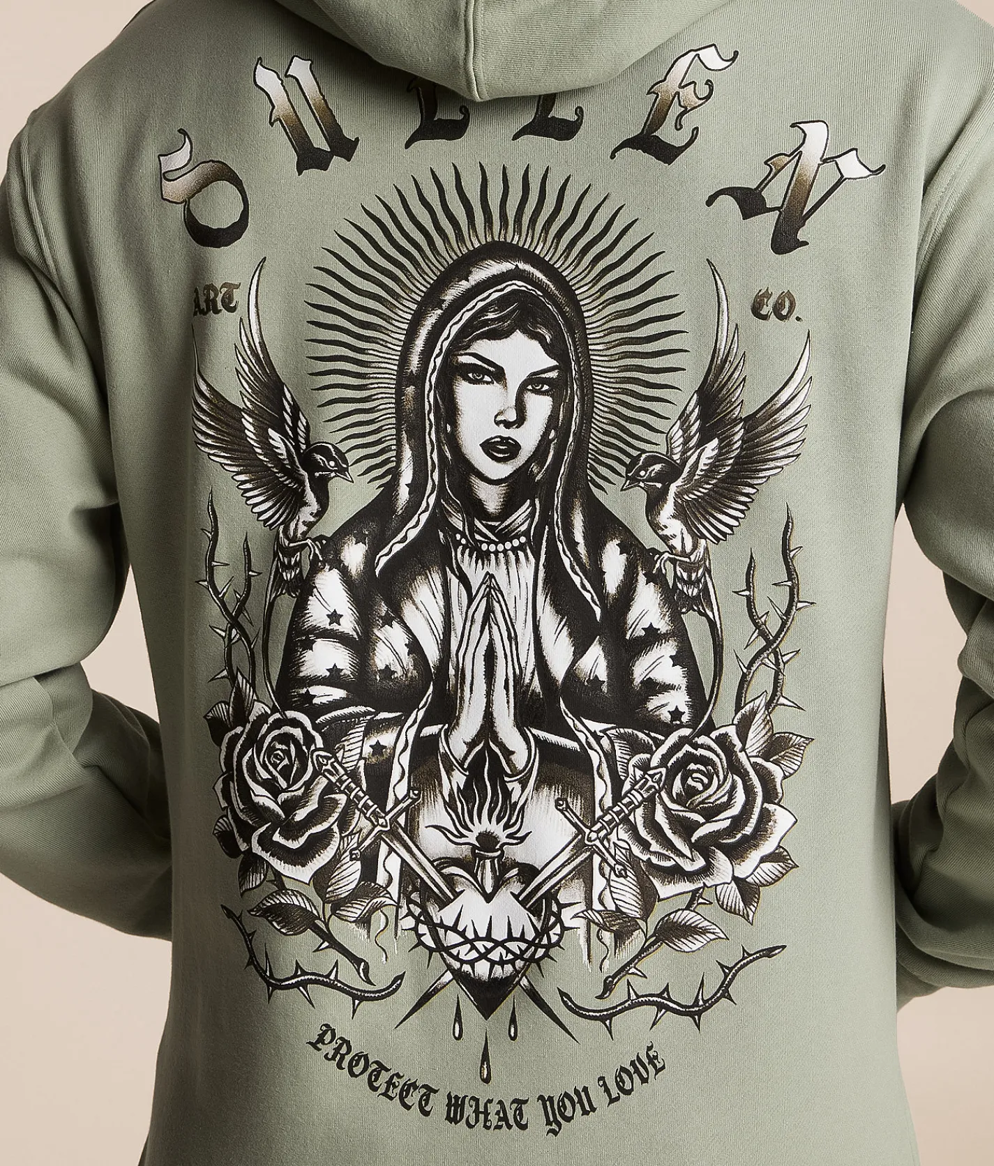 Sullen Sacred Hooded Sweatshirt Sea Grass Clearance