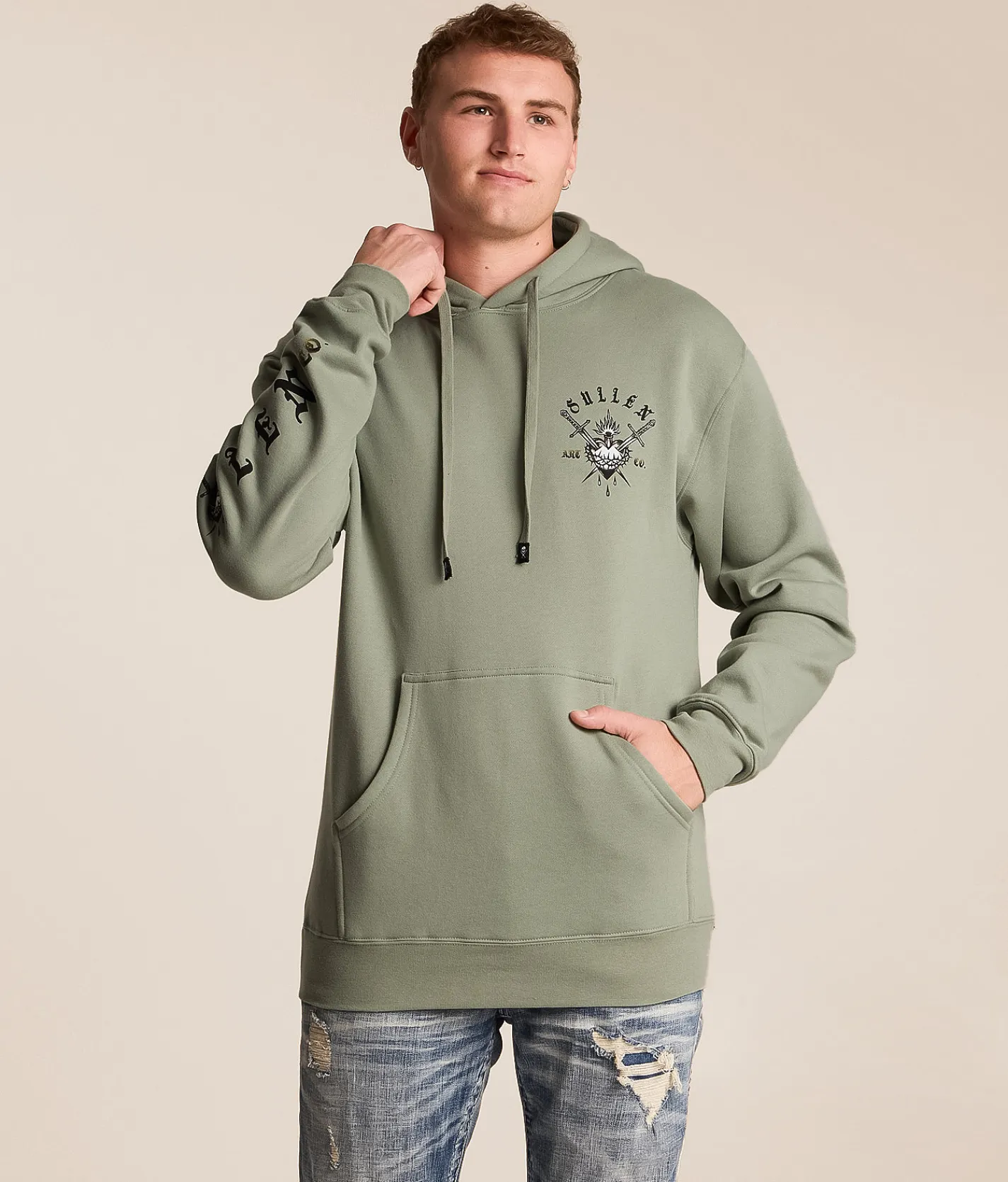 Sullen Sacred Hooded Sweatshirt Sea Grass Clearance