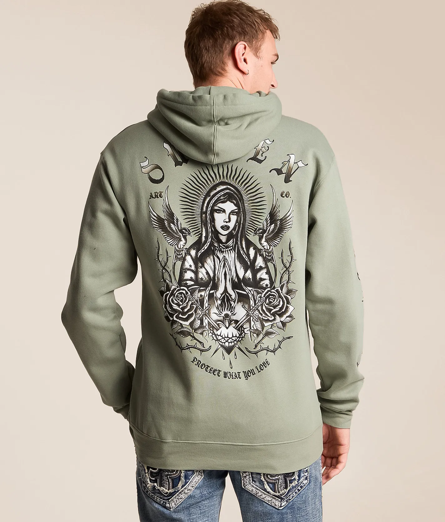 Sullen Sacred Hooded Sweatshirt Sea Grass Clearance