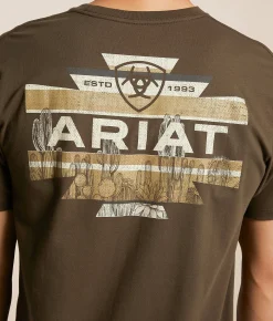 Ariat Saddle Blanket Badge T-Shirt Turkish Coffee Best