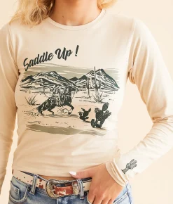 Tops | Modish Rebel Saddle Up Baby T-Shirt Beige