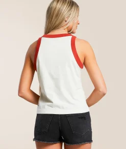 Wrangler® Saddle Up Ringer Tank Top Vintage White New