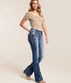 Bottoms | Rock Revival Sagerose Boot Stretch Jean Sagerose MB202