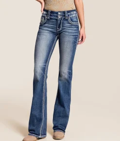 Bottoms | Rock Revival Sagerose Boot Stretch Jean Sagerose MB202