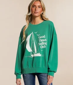 Tops | Z Supply Sail Away Sunday Pullover Botanical Green