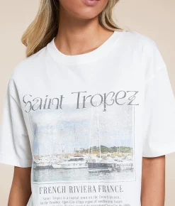 Modish Rebel Saint Tropez Oversized T-Shirt White Sale