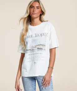 Modish Rebel Saint Tropez Oversized T-Shirt White Sale