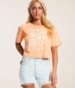 Tops | Salt Life Salty Scene Cropped T-Shirt Grapefruit