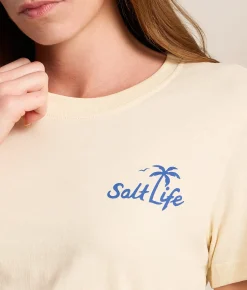 Tops | Salt Life Salty Waves T-Shirt Vanilla Custard