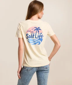 Tops | Salt Life Salty Waves T-Shirt Vanilla Custard