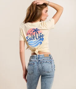 Tops | Salt Life Salty Waves T-Shirt Vanilla Custard