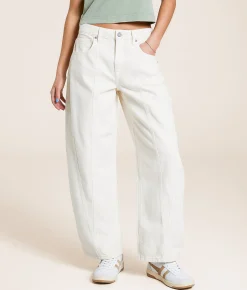 HIDDEN Sammie High Rise Barrel Jean Ecru Online