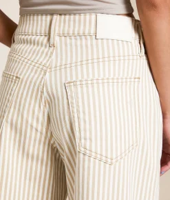 HIDDEN Sammie Striped Barrel Stretch Jean Tan Stripe New