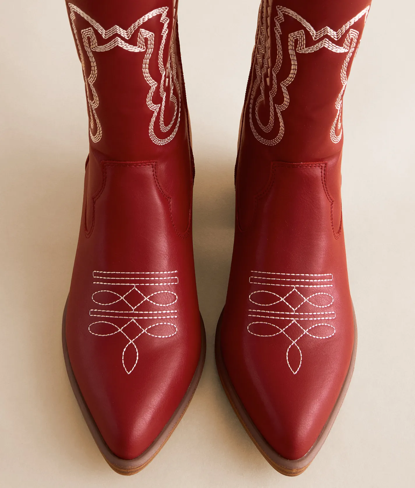 Shoes | Mia Sanddie Embroidered Western Boot Deep Red