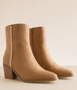 Shoes | Mia Sanddy Crochet Ankle Boot Taupe