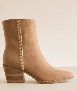 Shoes | Mia Sanddy Crochet Ankle Boot Taupe