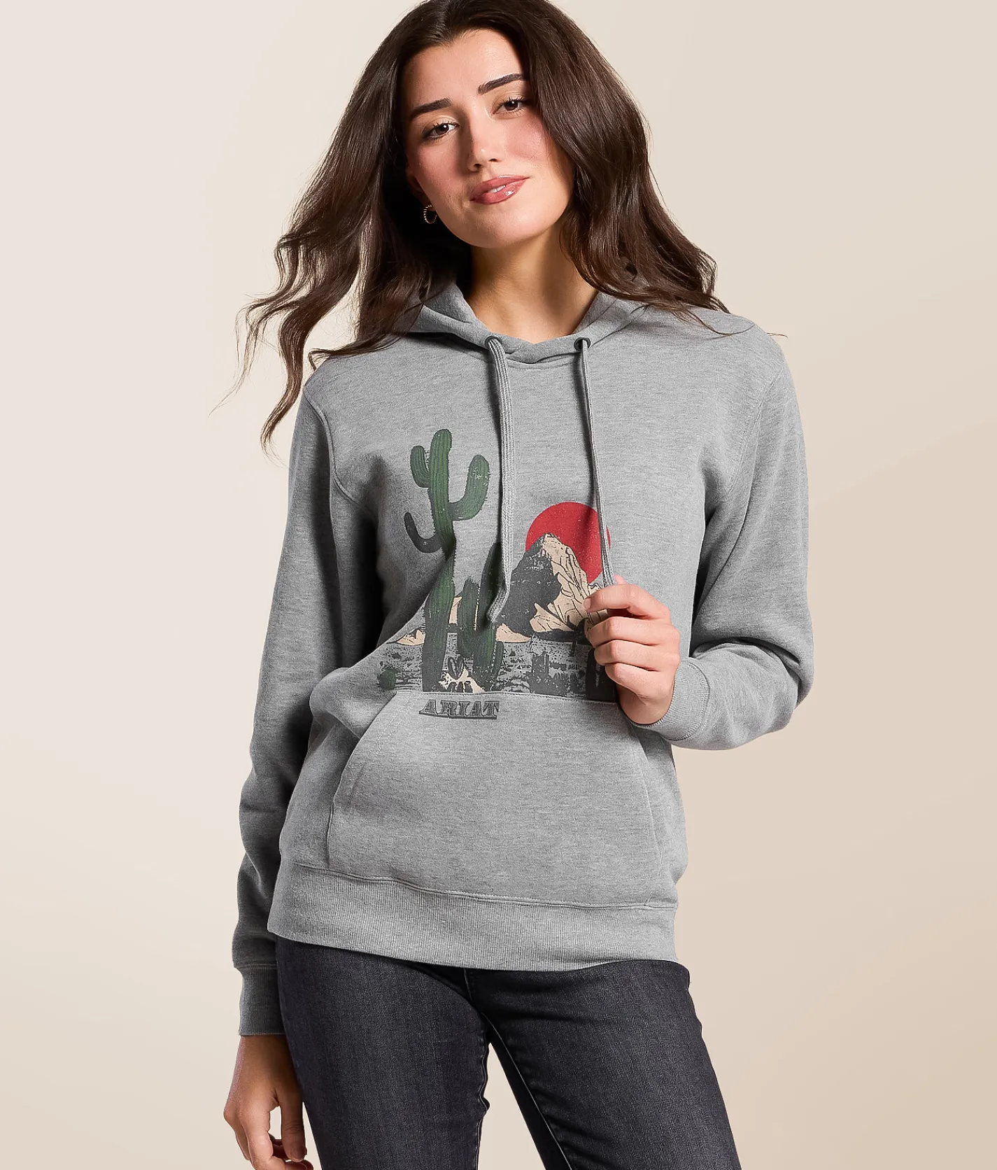 Tops | Ariat San Pedro Hooded Sweatshirt Heather Grey