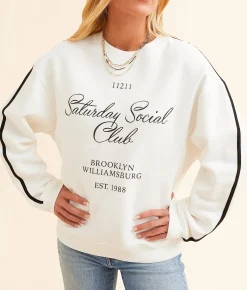 Modish Rebel Saturday Social Pullover White Online