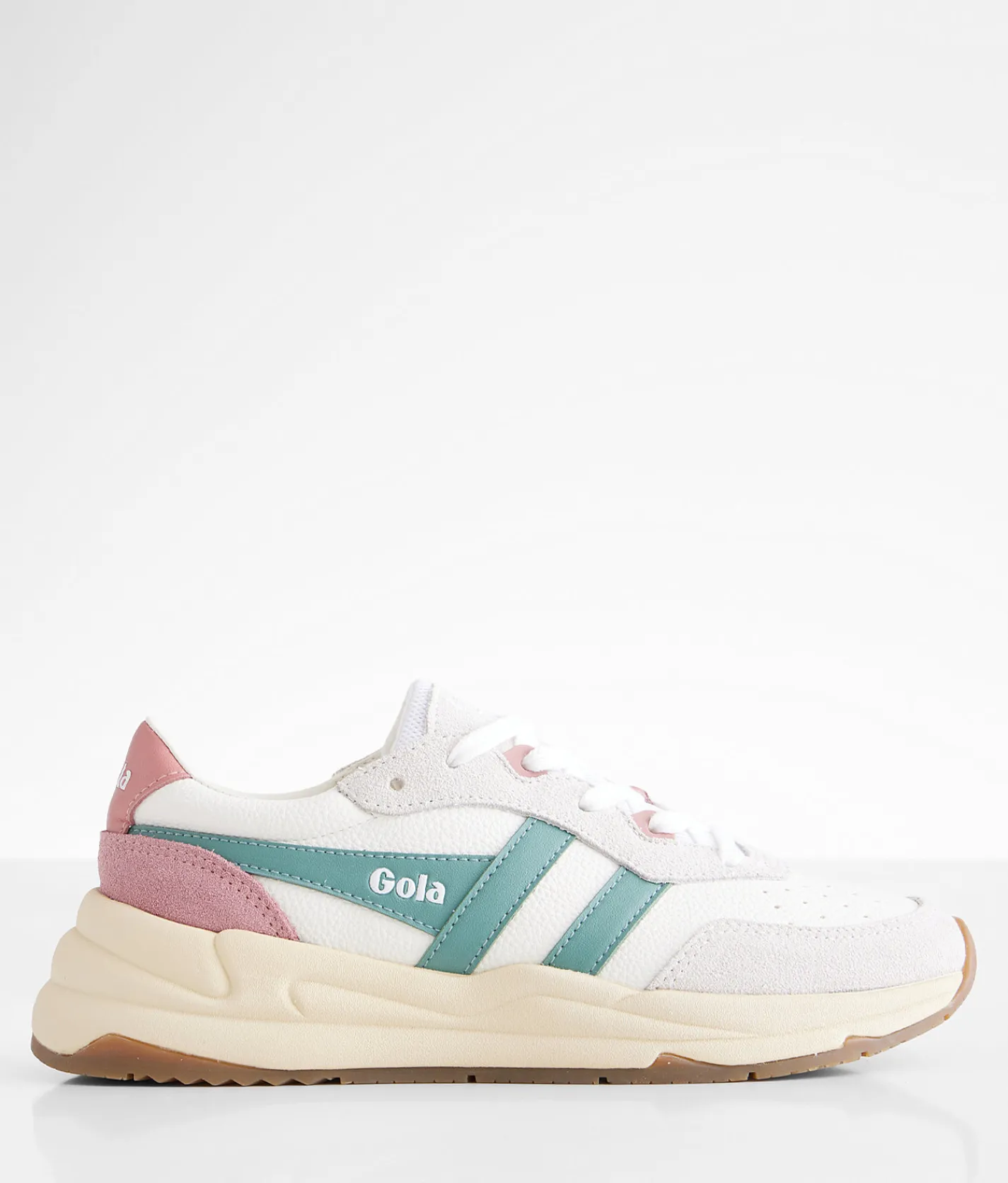 Shoes|Activewear | Gola® Saturn Leather Sneaker White Green Mist Dusty