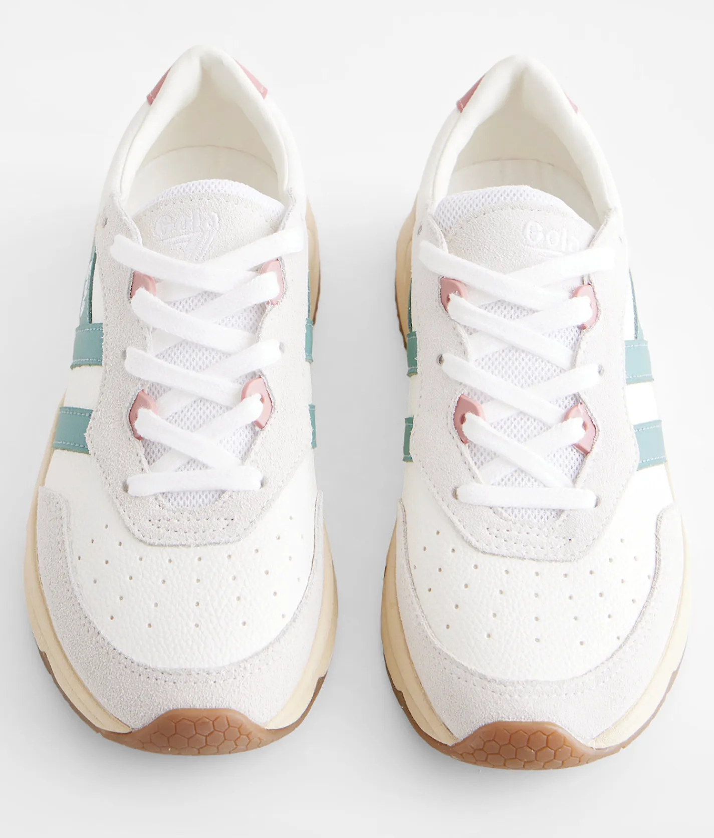 Shoes|Activewear | Gola® Saturn Leather Sneaker White Green Mist Dusty