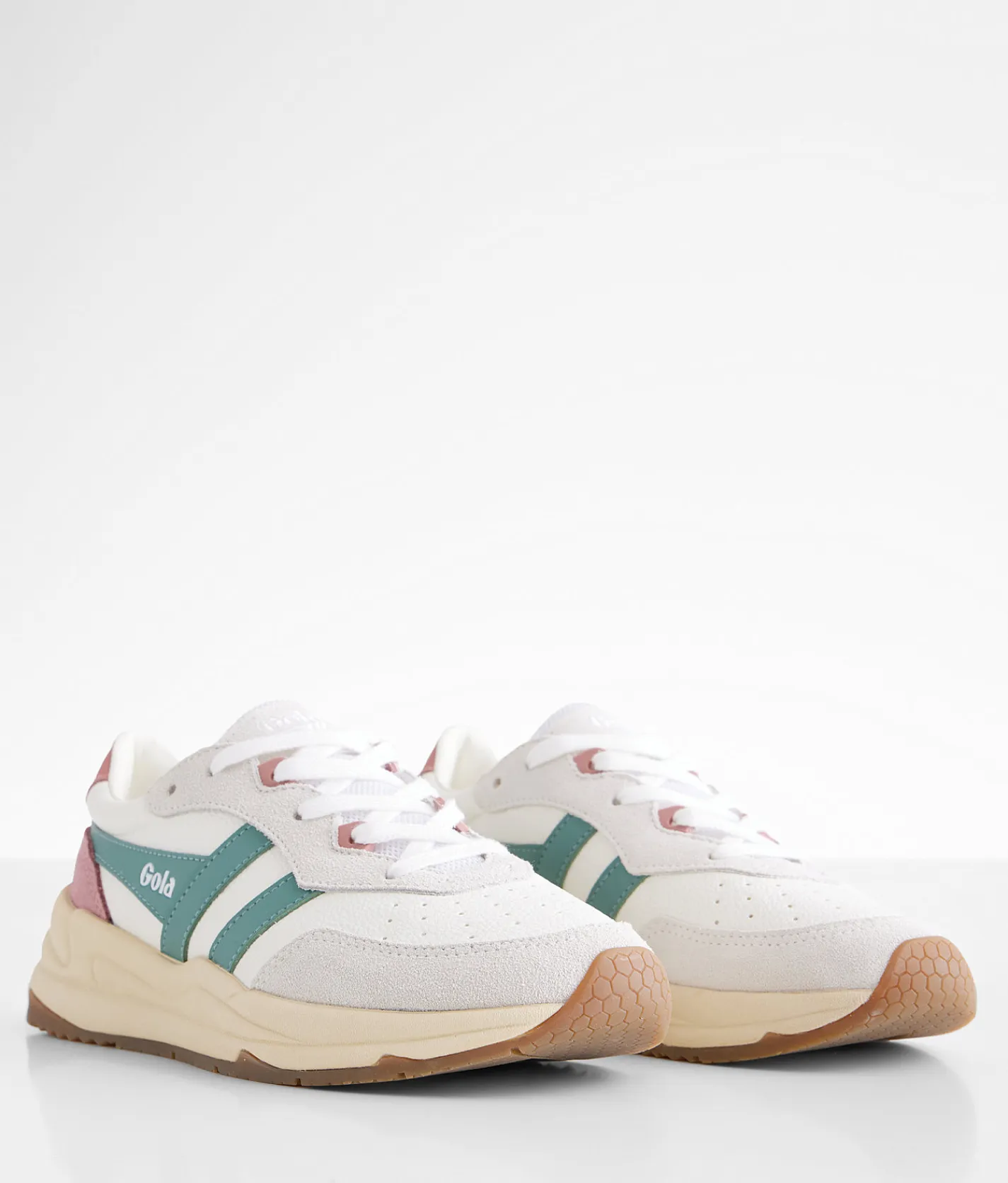 Shoes|Activewear | Gola® Saturn Leather Sneaker White Green Mist Dusty