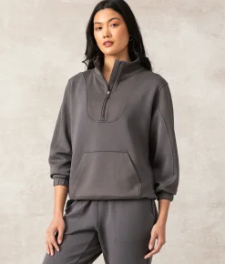 Buckle Black Sawyer Quarter Zip Pullover Charcoal New