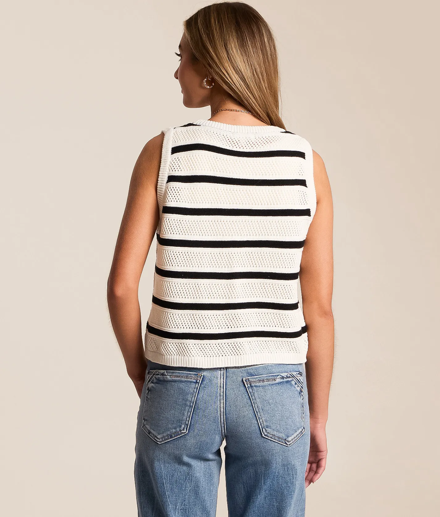 Z Supply Saylor Cropped Sweater Vest White Sale