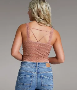 Tops | BKE core Scalloped Lace Brami Ash Rose