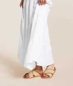 Oasis Society Scalloped Trim Sandal Camel Clearance