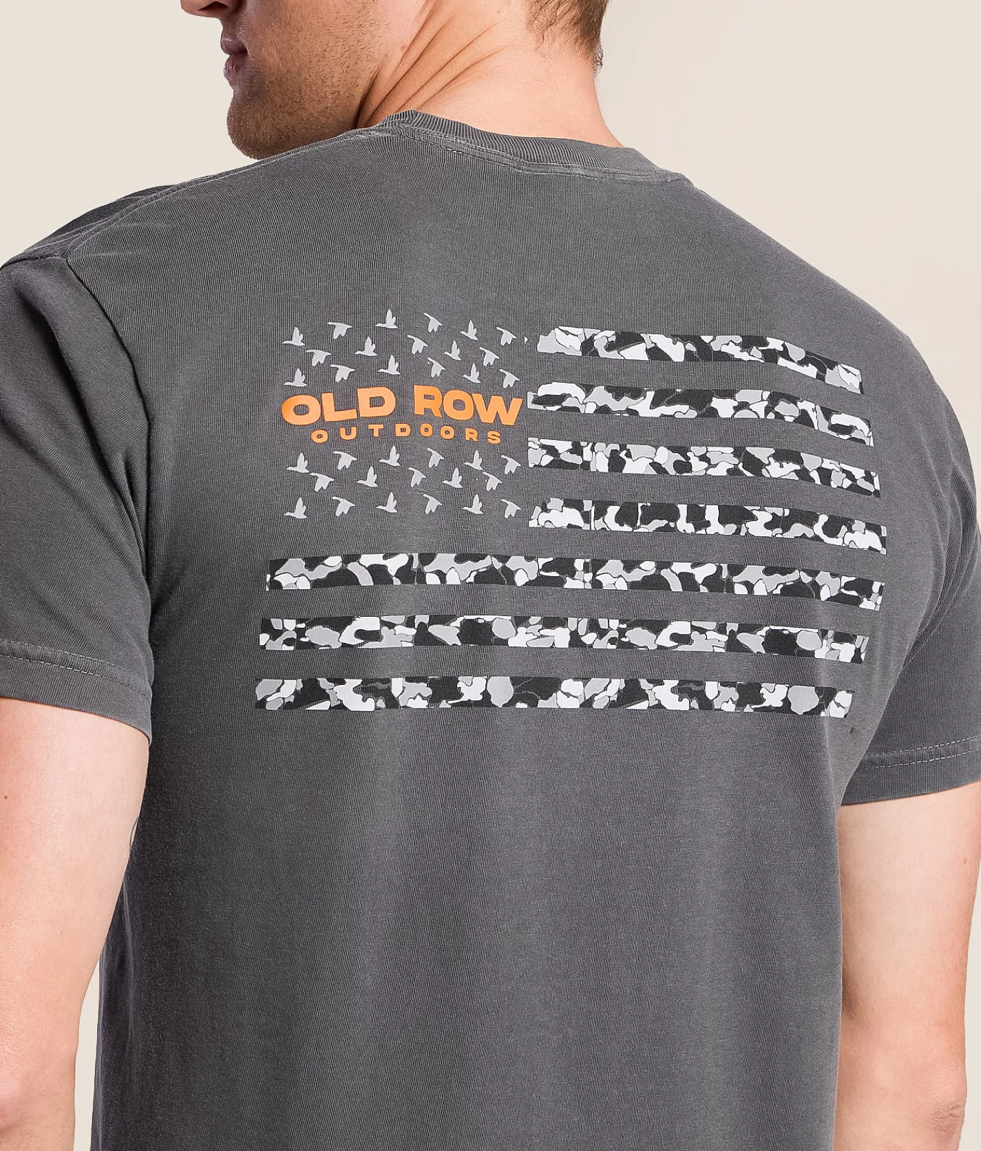 Tops|Graphic T-Shirts | Old Row 80s Camo Flag T-Shirt Pepper