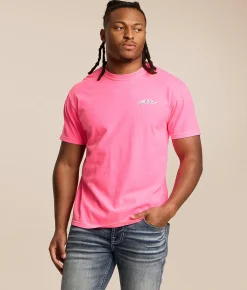 Tops|Graphic T-Shirts | Old Row 80s Camo Retro T-Shirt Neon Pink