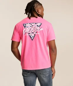 Tops|Graphic T-Shirts | Old Row 80s Camo Retro T-Shirt Neon Pink