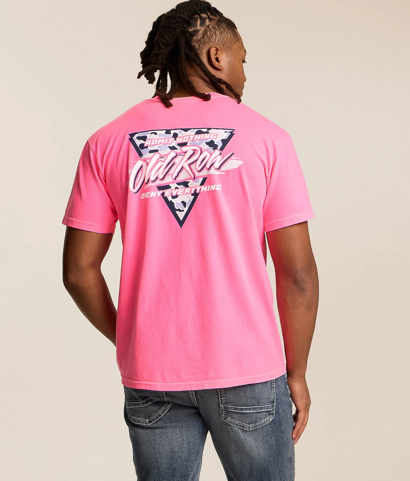 Tops|Graphic T-Shirts | Old Row 80s Camo Retro T-Shirt Neon Pink