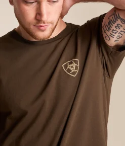Tops|Graphic T-Shirts | Ariat Scene Patch T-Shirt Turkish Coffee