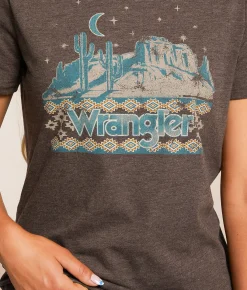 Tops | Wrangler® Scenic T-Shirt Chocolate Brown