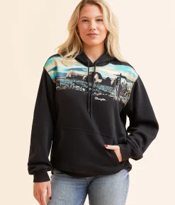 Tops | Wrangler® Scenic Western Hooded Sweatshirt Dark Navy