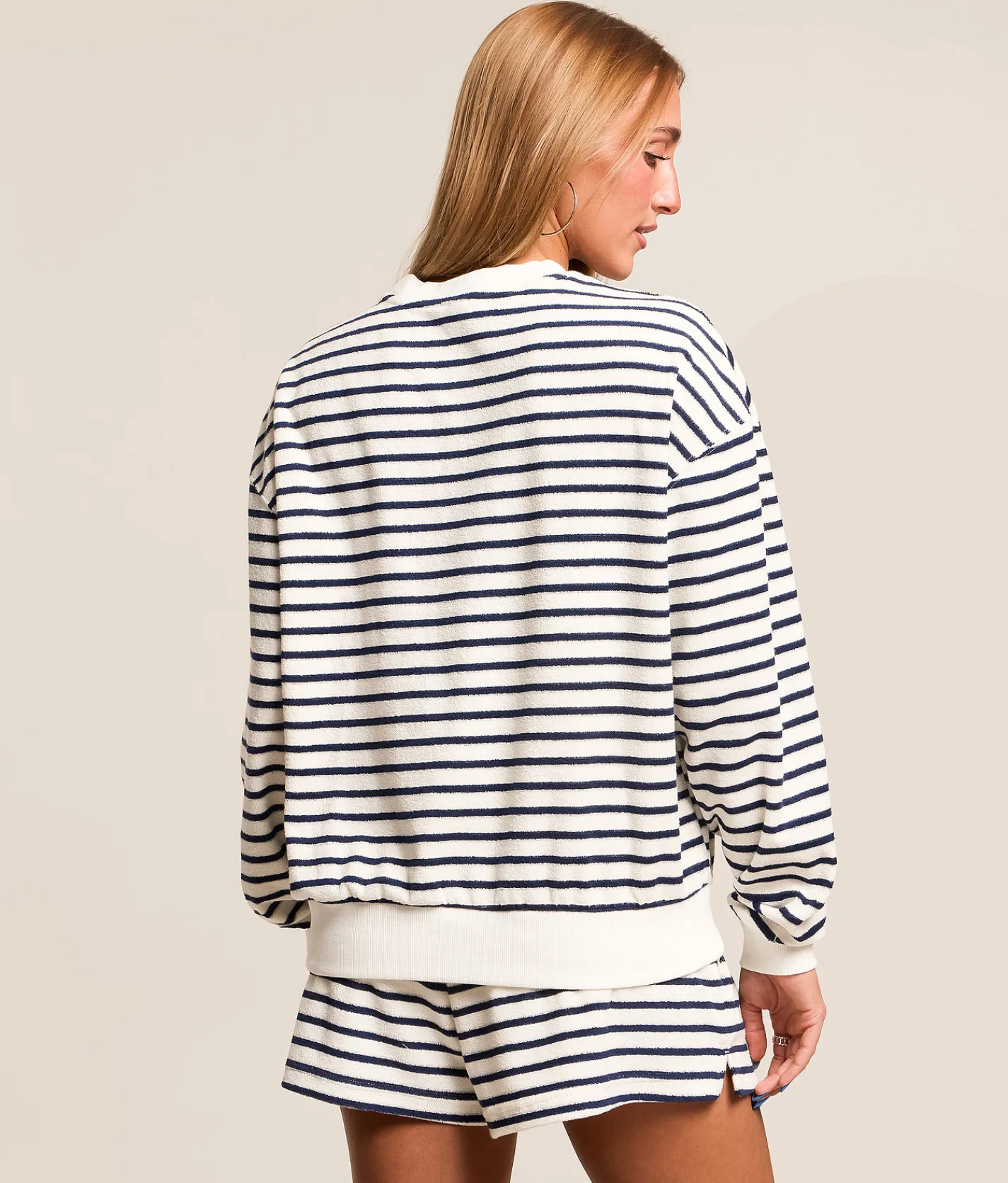 Salty Crew Schooner Striped Pullover Bright Navy Online