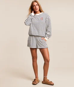 Salty Crew Schooner Striped Pullover Bright Navy Online