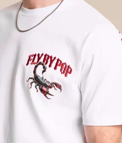 FLY by Popularity Scorpion Oversized T-Shirt White Discount