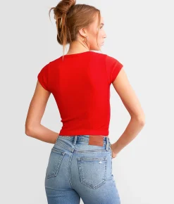 FITZ + EDDI Seamless Lace-Up Top High Risk Red Best